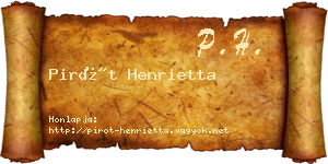 Pirót Henrietta névjegykártya